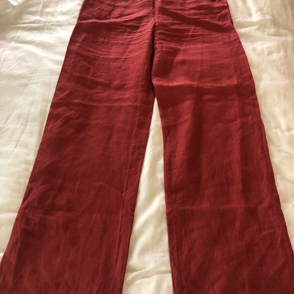 Boden linen Elegant Red Wide-Leg Pants Long EUC 2009 - Picture 9 of 10